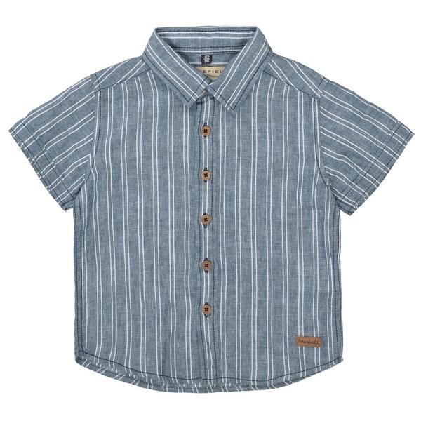 Kn.-Hemd - 606/INDIGO STR.