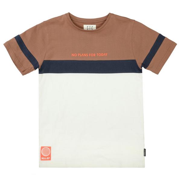 Kn.-T-Shirt - 700/CAMEL/OFFWHITE