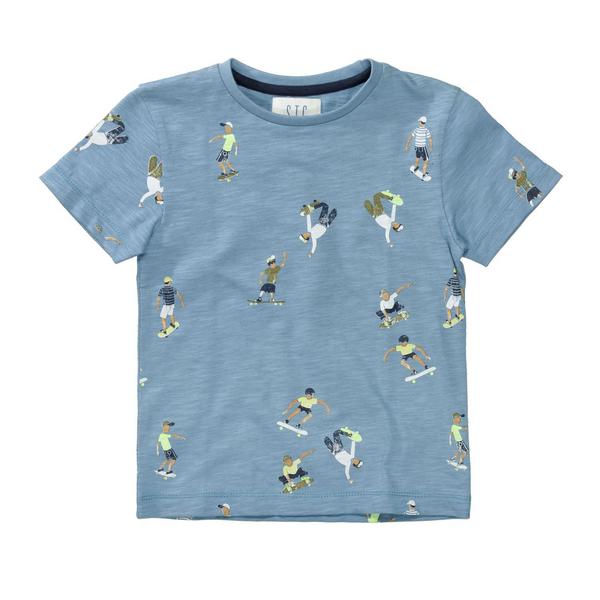 Kn.-T-Shirt - 603/LIGHT BLUE-AOP