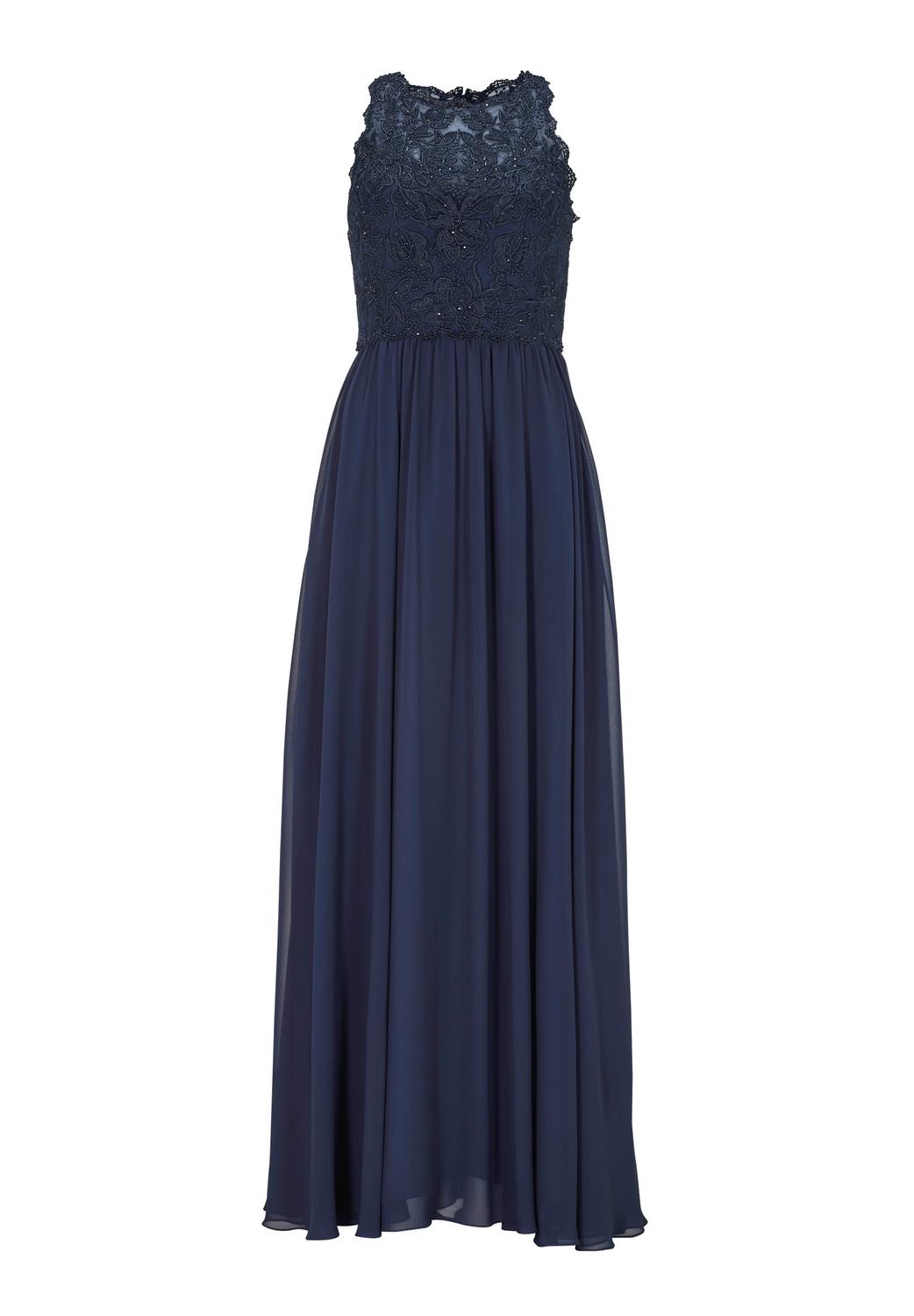 High-closed-Abendkleid mit floraler
