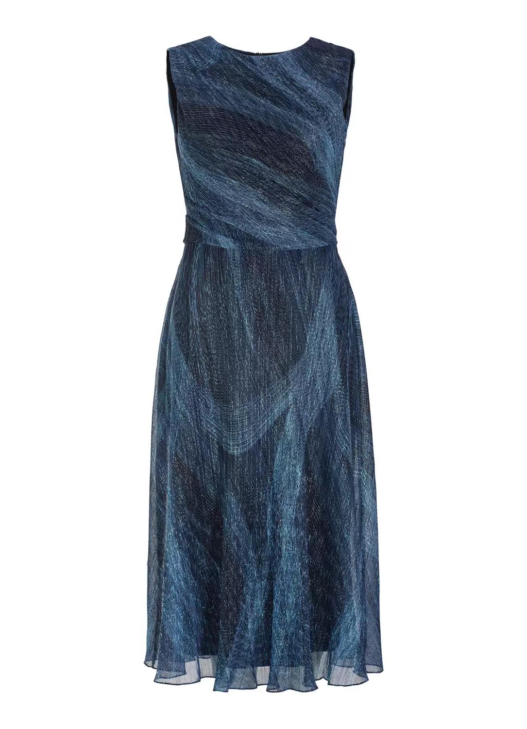 Plissiertes Kleid mit Metallicfäden female