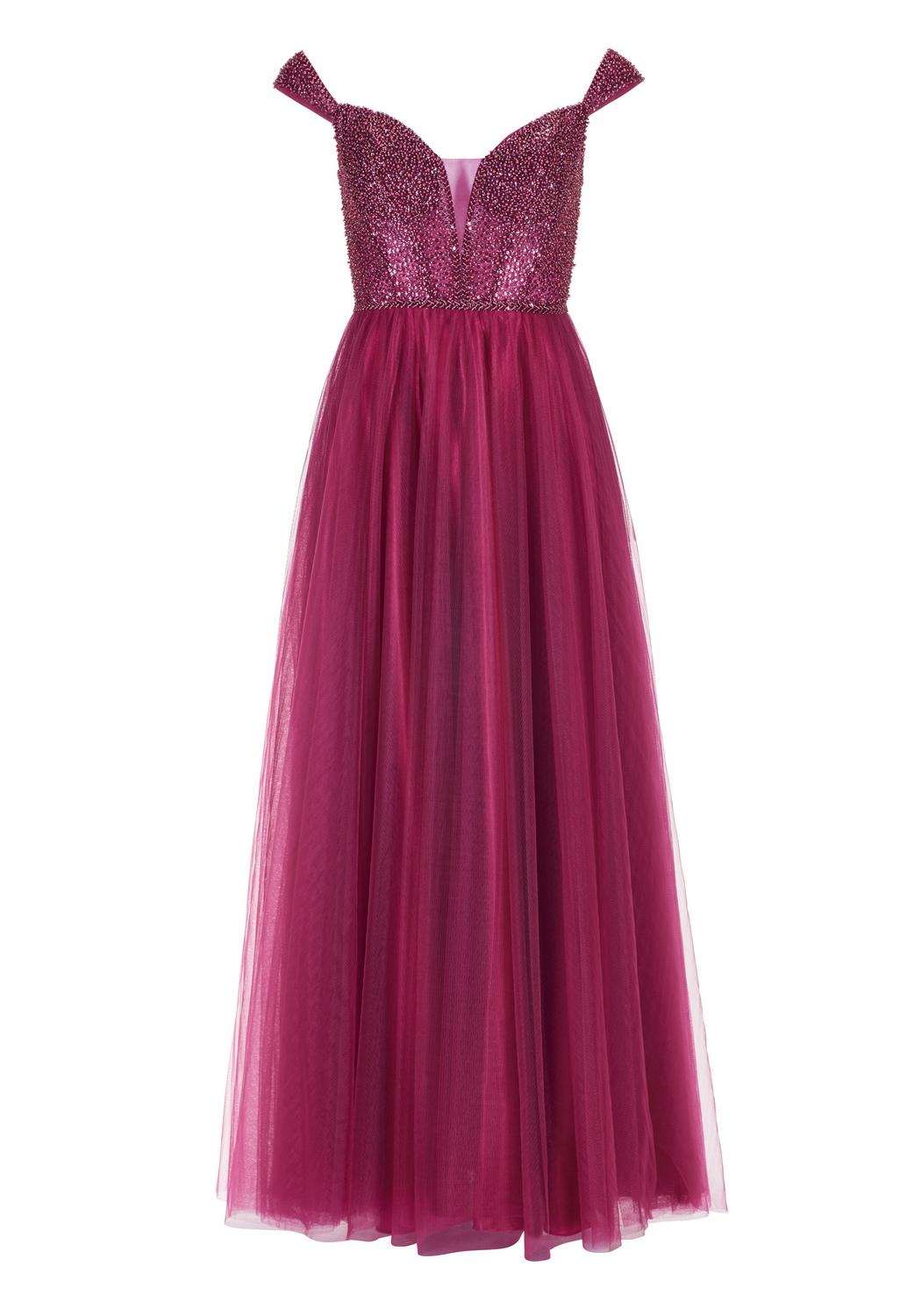 Ausgestelltes Tüllkleid mit Carmen- female