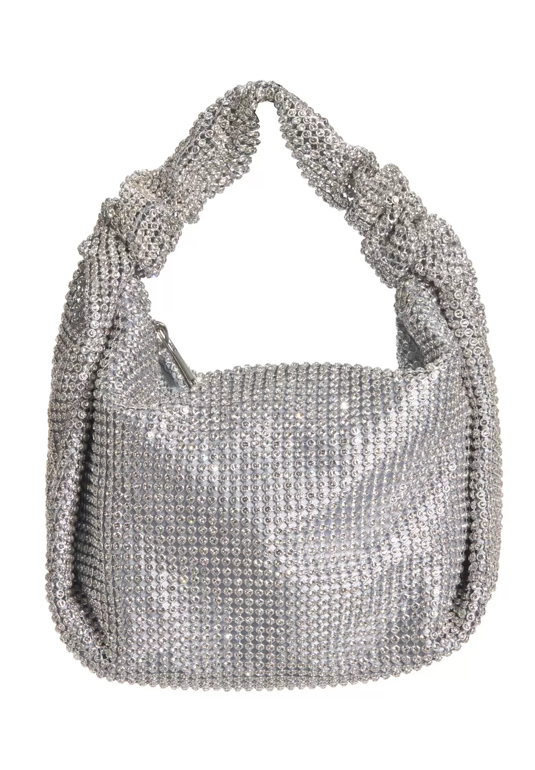 Henkeltasche aus glänzendem Strassgewebe