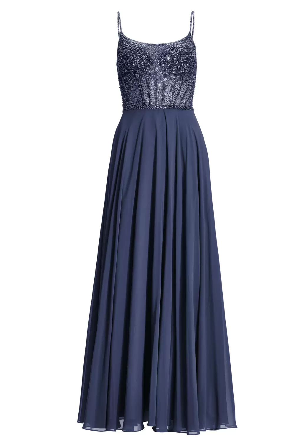 Chiffonkleid mit besticktem Top