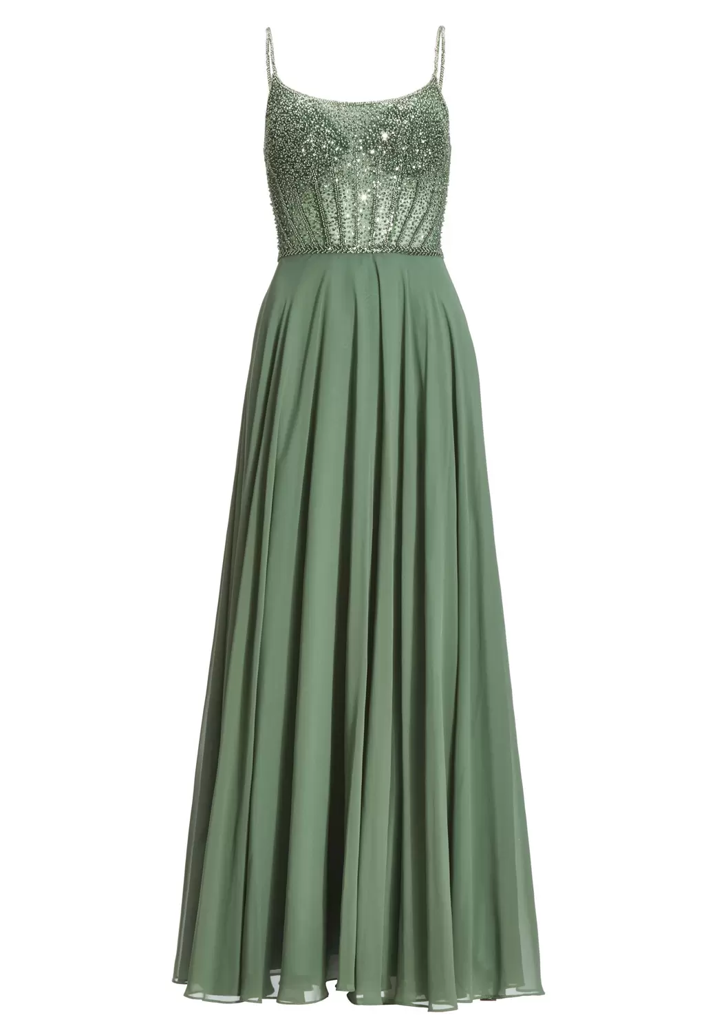 Chiffonkleid mit besticktem Top