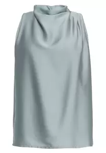 Ärmelloses Top aus nachhaltigem Satin mit Drapierung am Kragen
