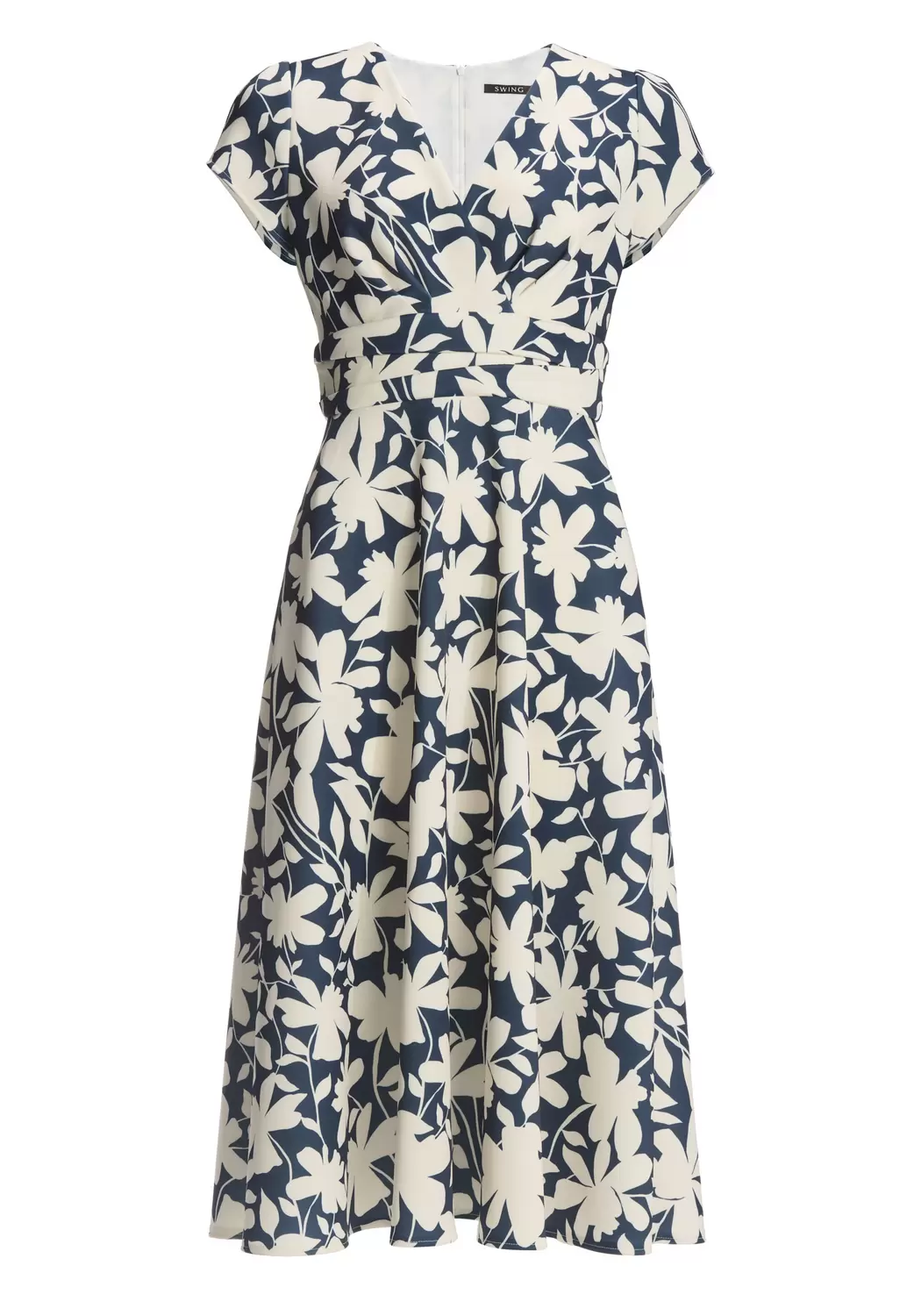 Midi Kleid aus bedrucktem Scuba female