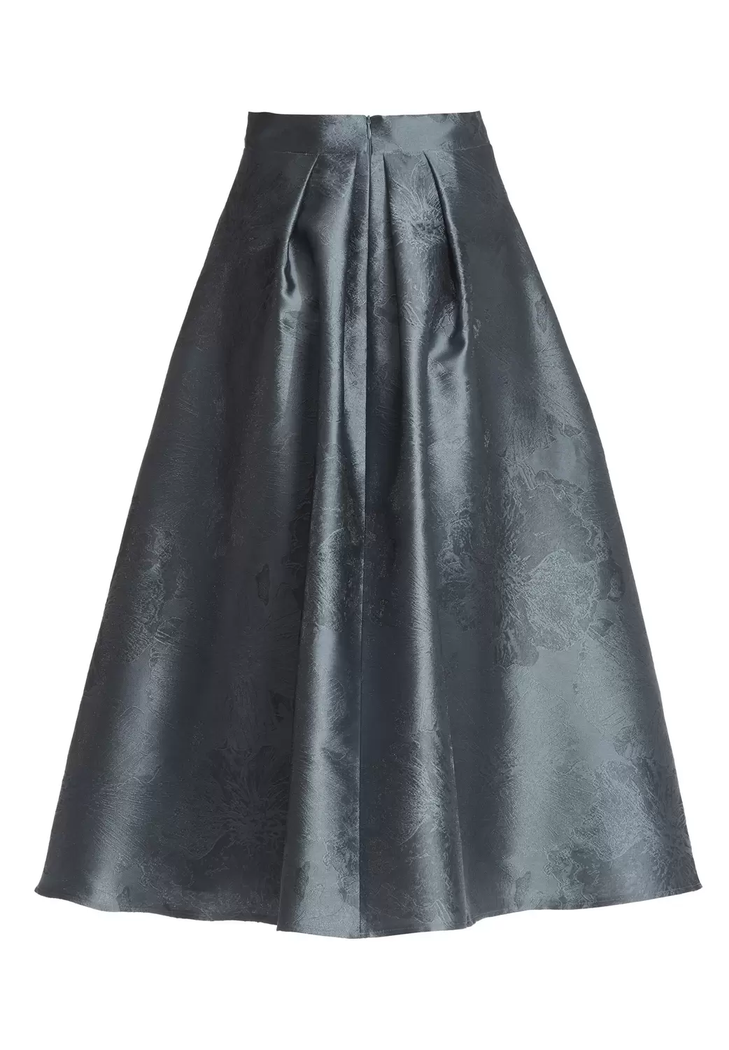 Floraler Jacquard Rock mit Falten in Midi Länge