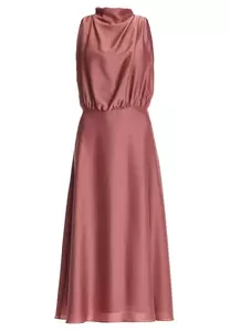 Midi Kleid aus Satin mit Drapierung