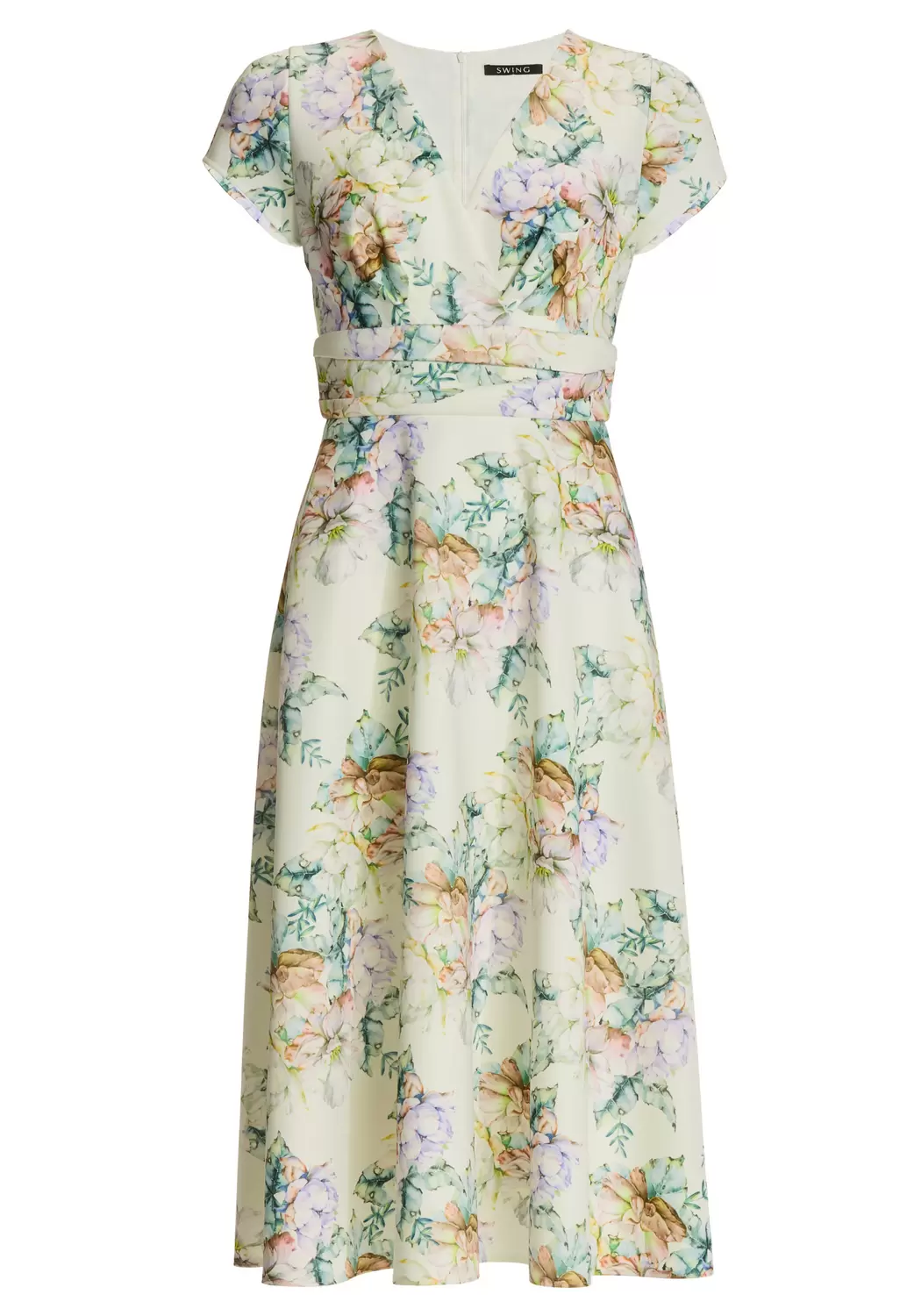 Midi Kleid aus floral bedrucktem Sc female