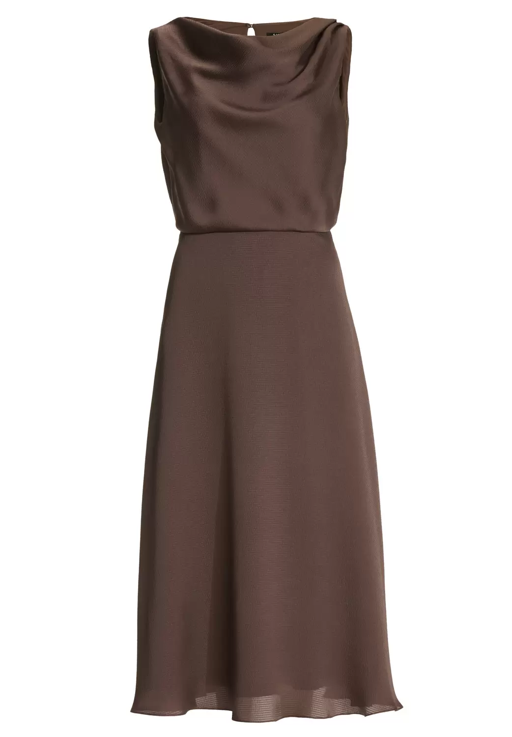 Cocktailkleid aus Satin mit Wasserfall Ausschnitt