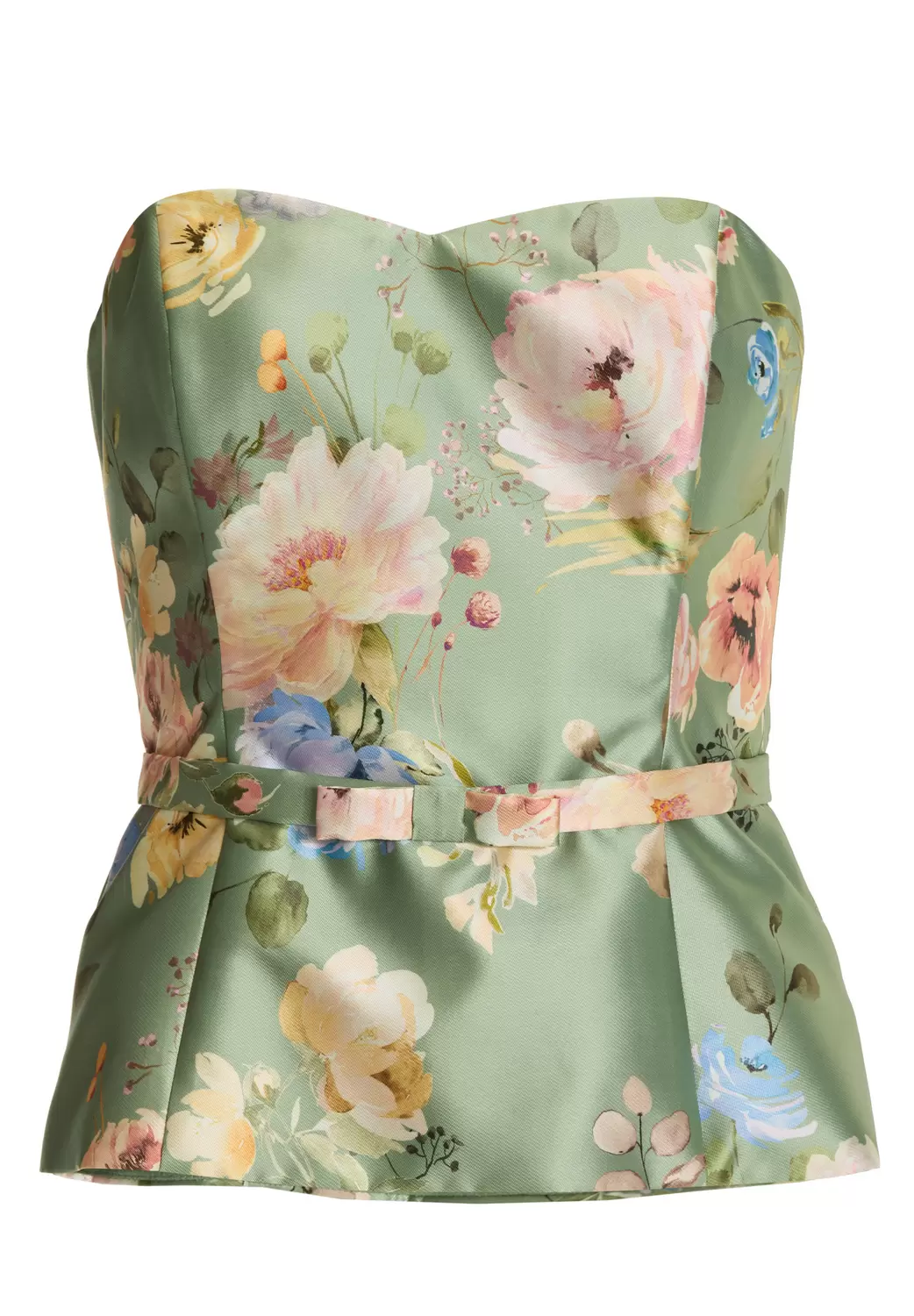 Korsage aus floral bedrucktem Twill female