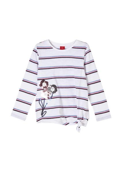 T-Shirt langarm - 01G9/white stri