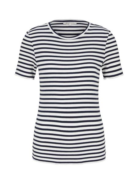 slim rib tee - 25924/navy white stripe