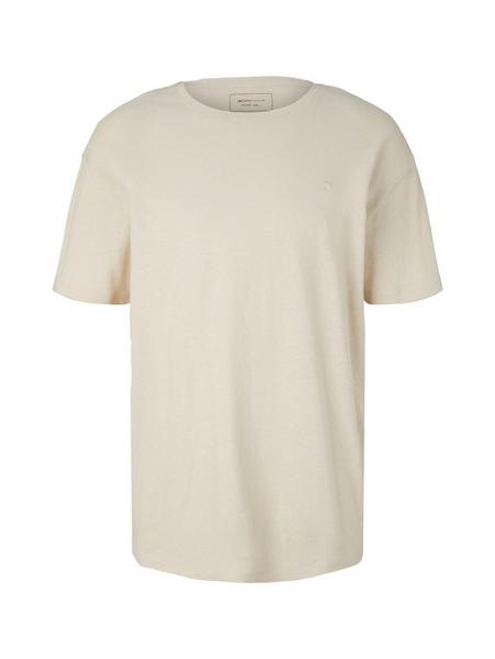 relaxed cotton linen t-shirt - 10336/Light Cashew