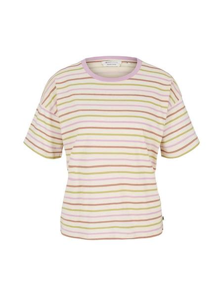 boxy print tee - 28982/rose green multicolor str