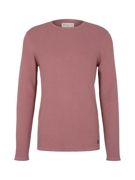 zigzag structured crewneck - 28854/wineberry rose