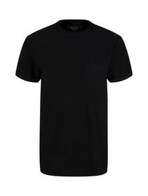t-shirt with pocket and turnup, Black