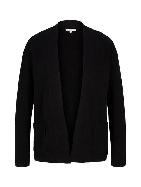 Cardigan with pockets - 14482/deep black