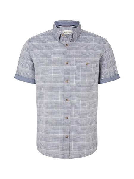 regular checked shirt - 29643/navy white chambray