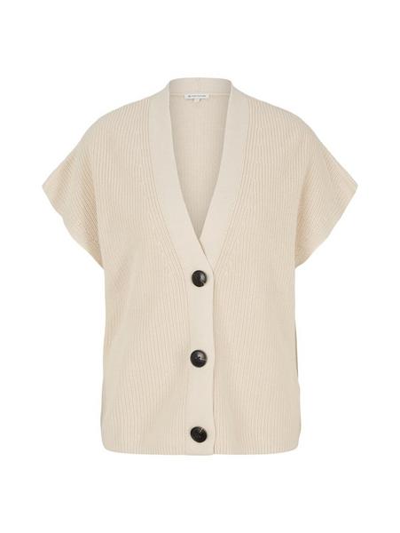 Knit sleeveless cardigan - 29517/sand stone beige