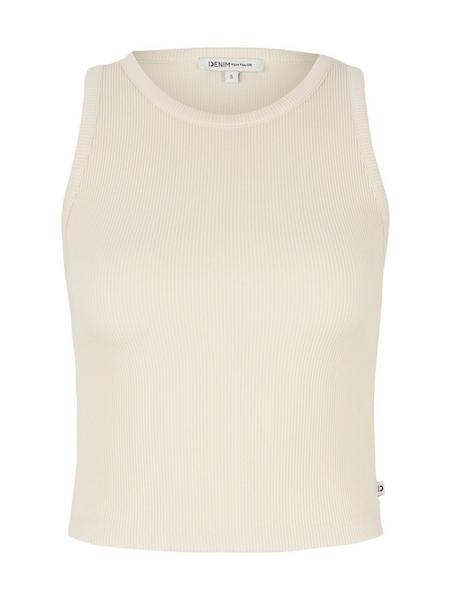 slim ribbed tanktop - 10354/Soft Beige Solid