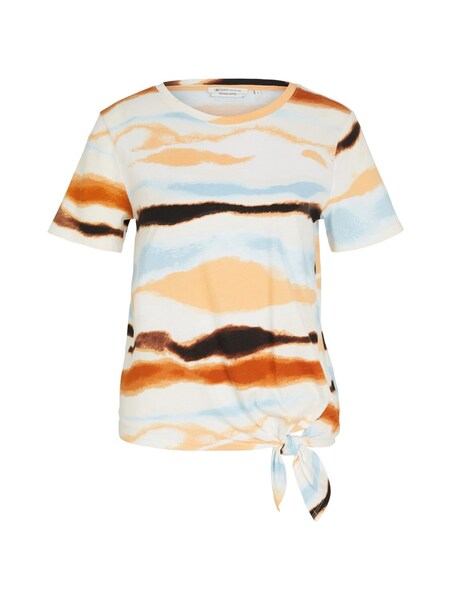 relaxed t-shirt with knot - 29568/multicolor batik