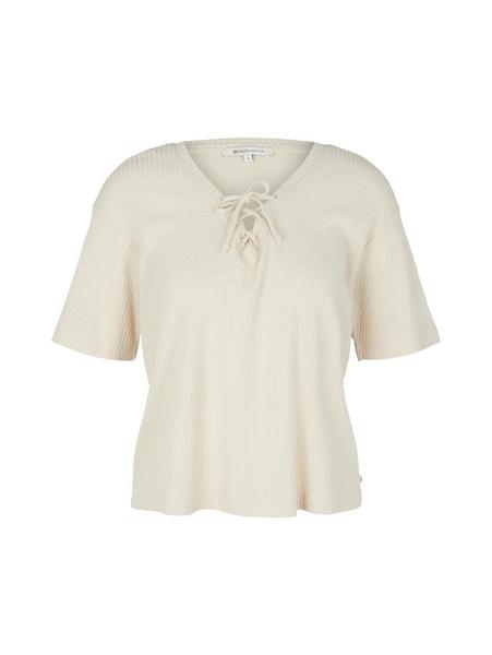 boxy structured t-shirt - 10354/Soft Beige Solid