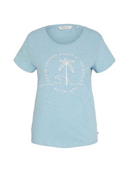 regular embroidered t-shirt - 26298/calm cloud blu