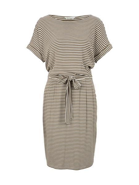 striped jersey dress - 29895/olive offwhite stripe