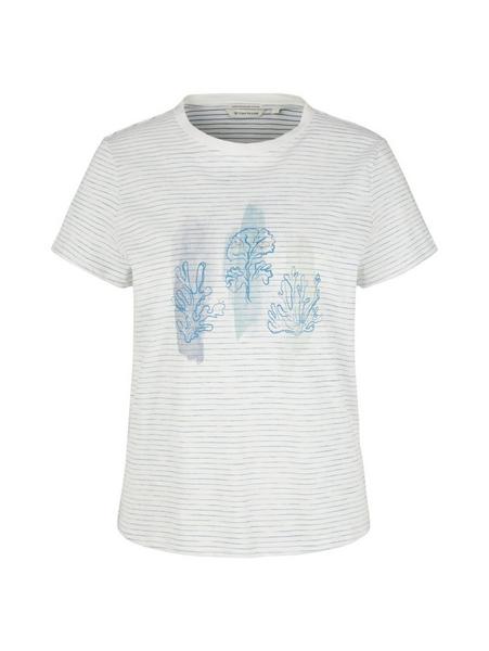 T-shirt inside stripe print - 29544/offwhite blue