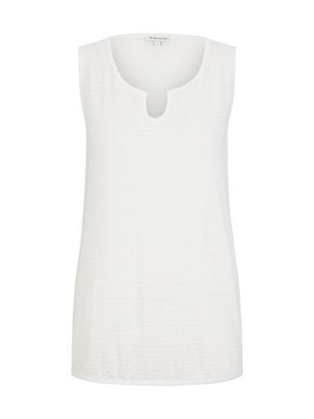 structured T-shirt top - 10315/Whisper White