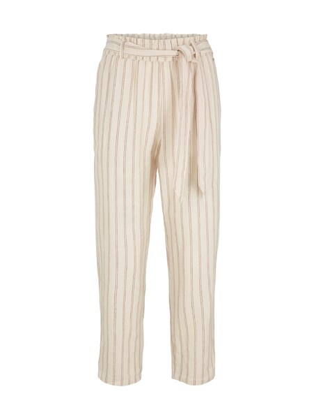 Easy linen tapered pants - 29649/beige brown strip