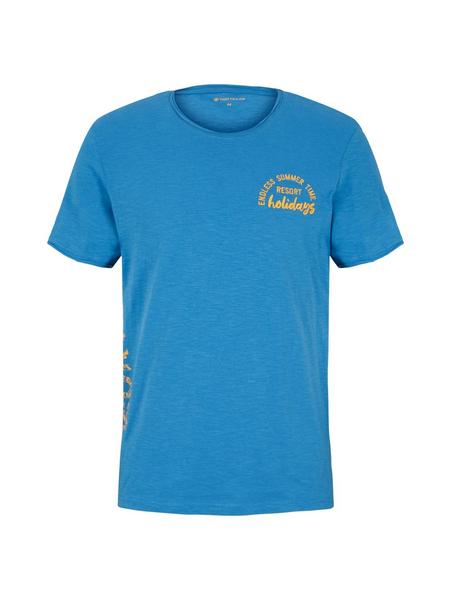 printed crewneck t-shirt - 28853/vallarta blue