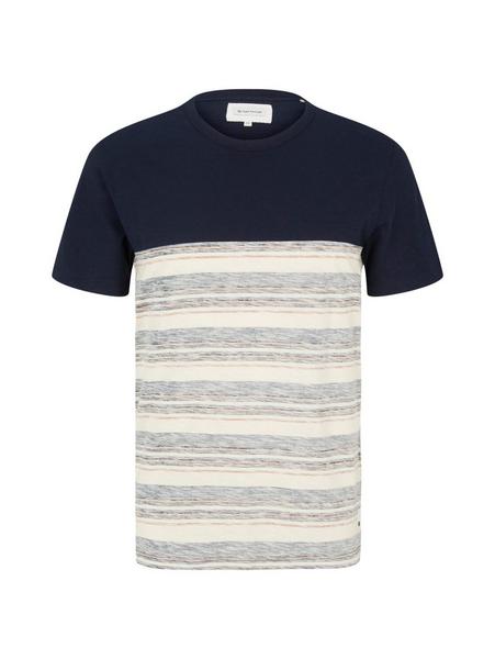 striped t-shirt with cutline - 29812/buttercream a