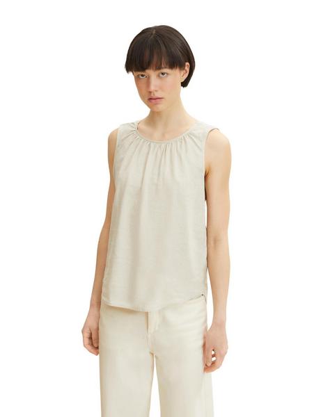 blouse top linen mix - 29517/sand stone beige