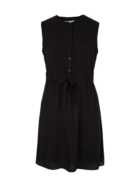 structured dress with placket - 14482/deep black