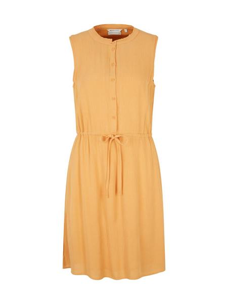 structured dress with placket - 29565/golden peach