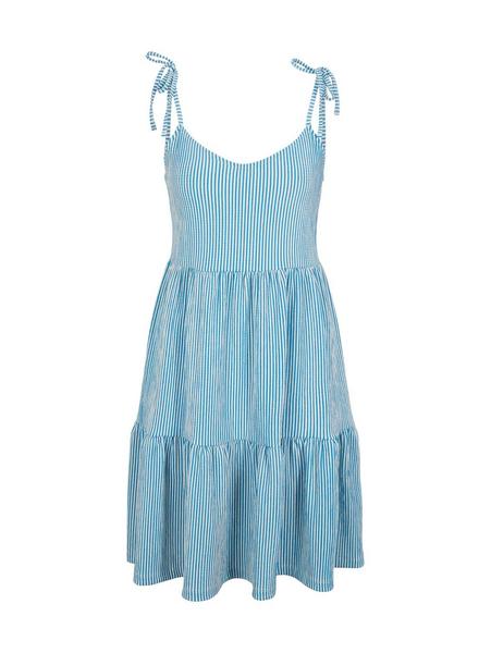 mini dress with straps - 29955/blue white structur