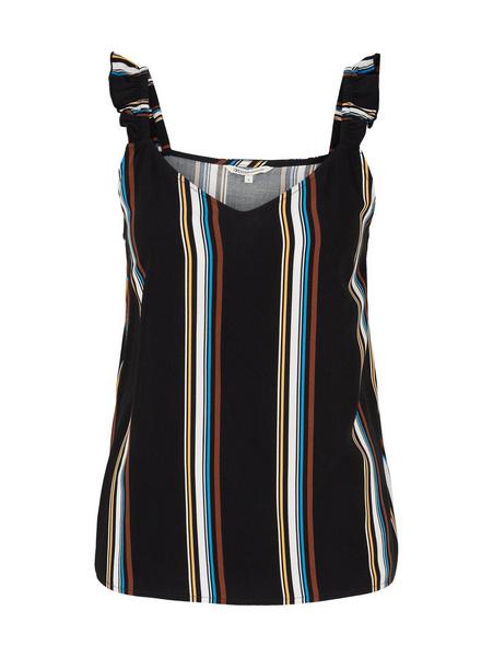 camisol top  with ruffles - 29873/black creme stri