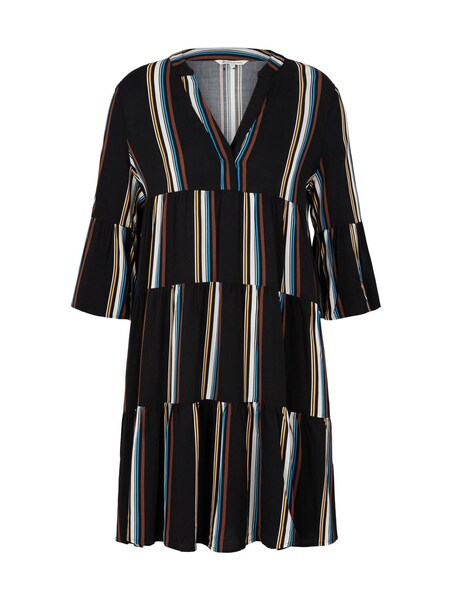 viscose babydoll dress - 29873/black creme stripe