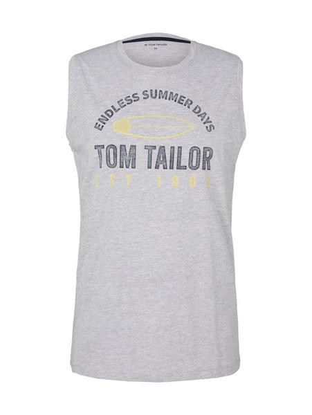 printed crewneck tanktop - 15398/Light Stone Grey