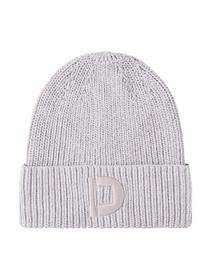 modern knitted hat, Light Stone Grey Melange