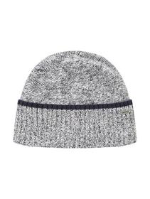 mouline knitted hat, light grey navy mouline