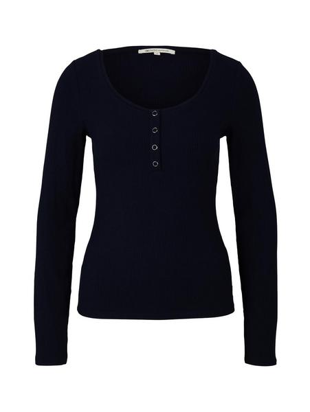 rib t-shirt with buttons - 10668/Sky Captain Blue