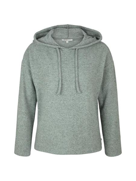 comfort t-shirt with hood - 30358/green dust melan