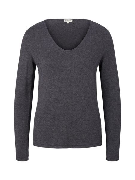 sweater basic v-neck - 30281/evident anthracite me