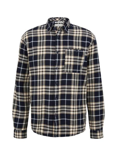 relaxed checked shirt - 30570/navy big twill check