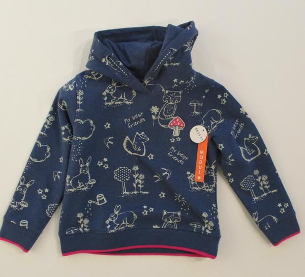 Md.-Hoodie - 611/INDIGO MEL.-AOP