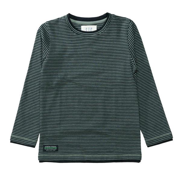 Kn.-Streifen-Shirt,SLIM - 504/DUSTY GREEN-STR